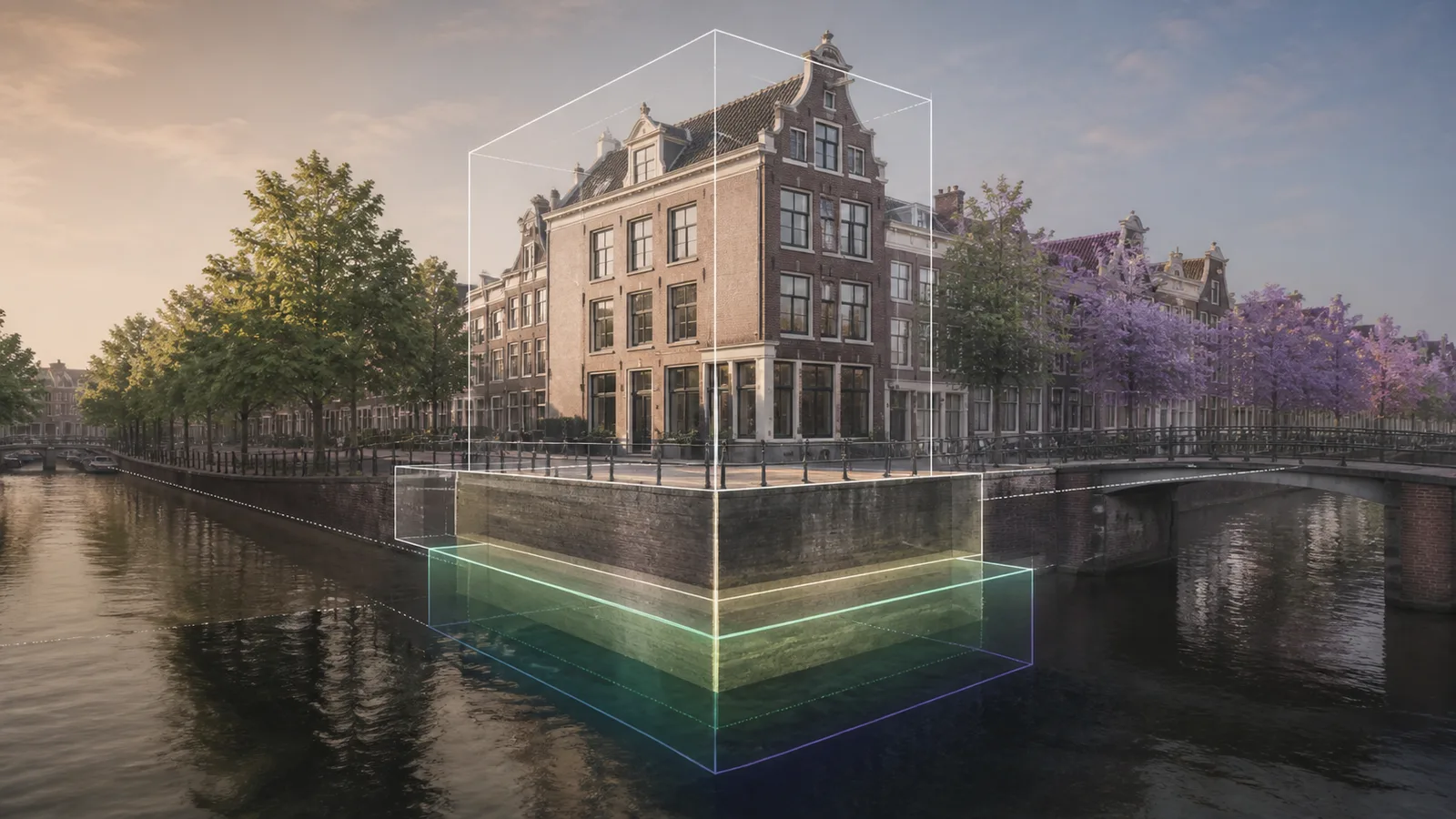Erfpachtdossier voor een woningtaxatie in Amsterdam met contract, plattegrond en grondrecht-notities