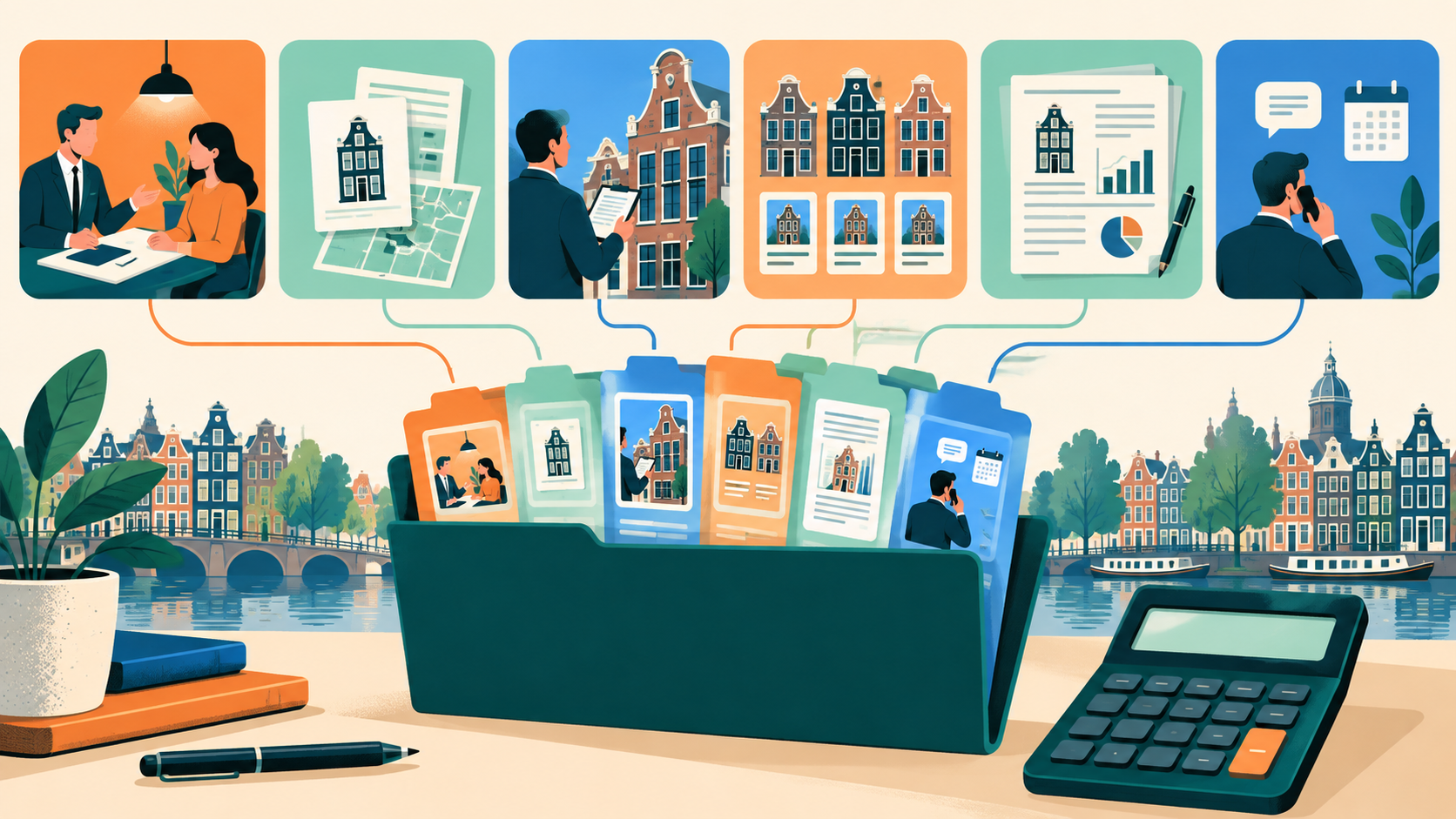 Visuele kaart van de werkonderdelen in een offerte voor een woningtaxatie